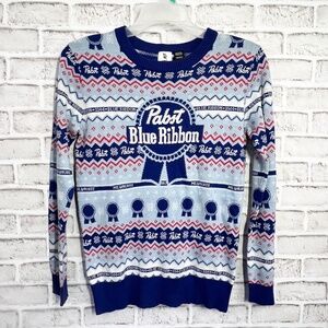 |•PABST BLUE RIBBON•| Fun Beer/Holiday Sweater Size Small